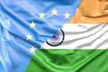 EU und Indische Flagge