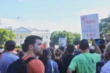 Protest in front of the White House in Washington D.C.