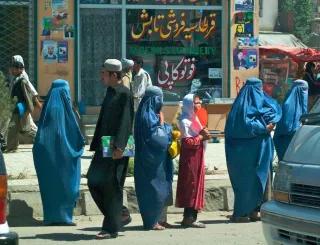 Veiled women in the streets of Kabul