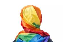 Muslima with rainbow headscarf