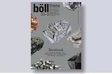 Cover Böll.Thema 2/2023 Blendwerk: Verschiedene Rohstoffe auf grauem Hintergrund