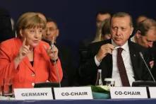 ISTANBUL, TURKEY - 23 MAY : German Chancellor Angela Merkel and Turkish President Recep Tayyip Erdogan attend the High-Level Leaders' Roundtables meeting on "Political Leadership to Prevent and End Conflicts" at the World Humanitarian Summit. OCHA / Salih Zeki Fazlıoğlu 